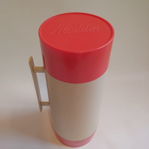 1970's Vintage Red Aladdin HY-LO Thermos Bottle # WM1060P Wide Mouth Quart - Picture 8 of 10